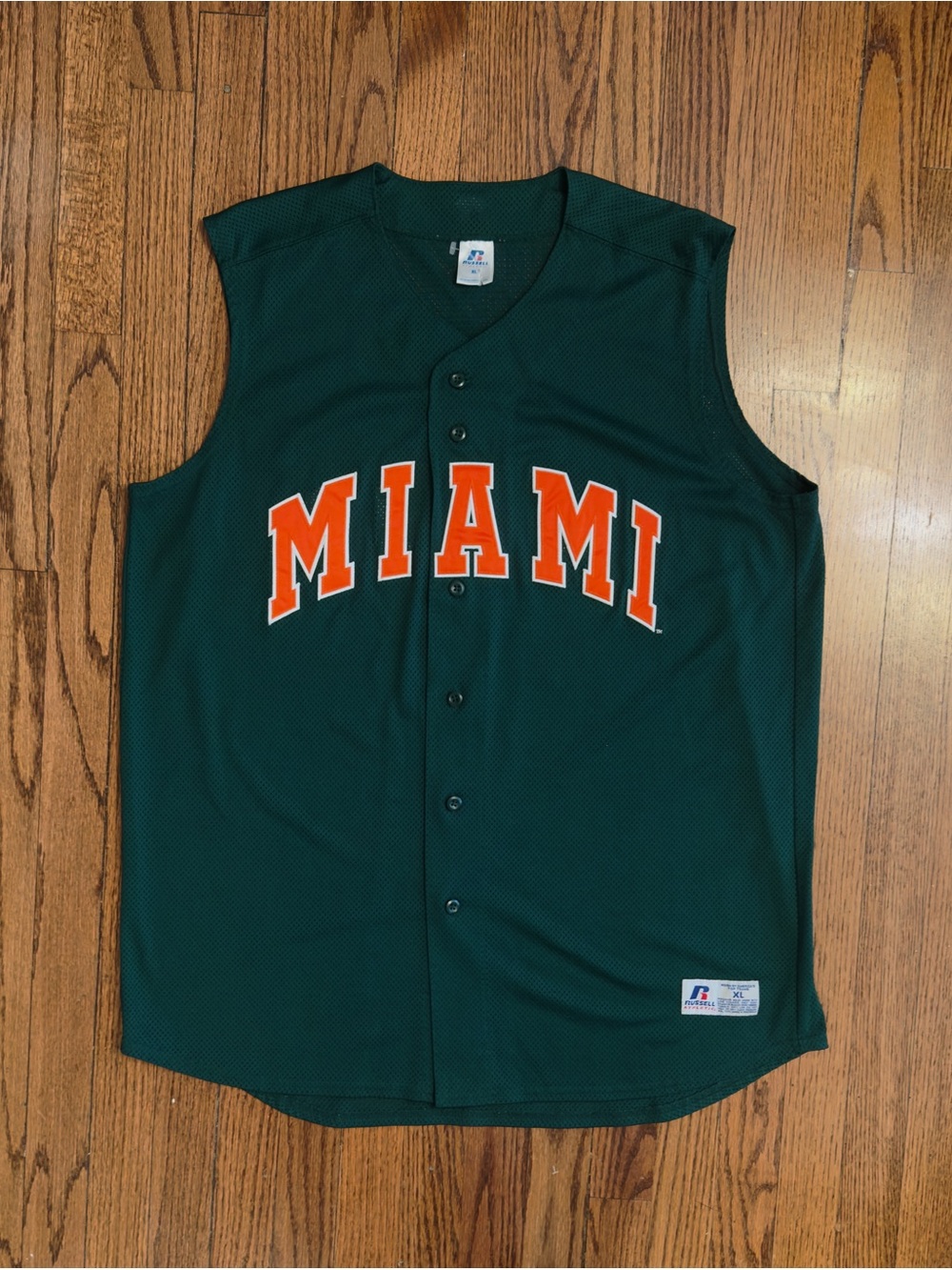 Vintage Russell Athletic Miami Hurricanes Sleeveless Baseball Jersey
